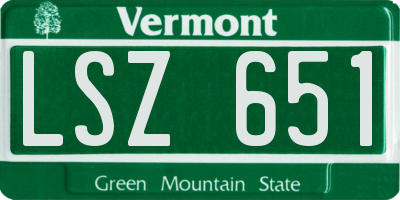 VT license plate LSZ651