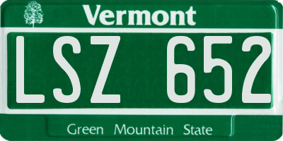 VT license plate LSZ652
