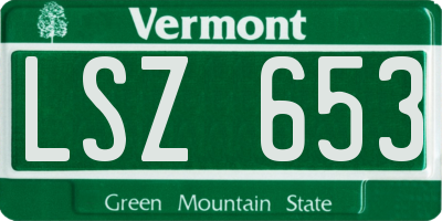 VT license plate LSZ653