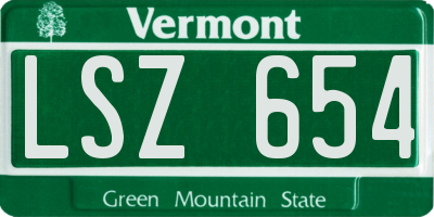 VT license plate LSZ654