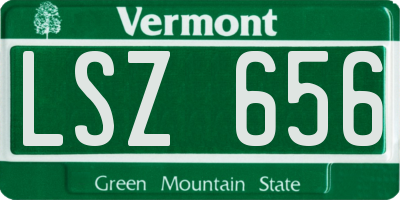 VT license plate LSZ656