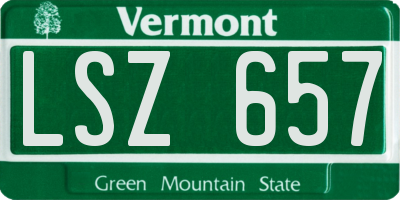 VT license plate LSZ657