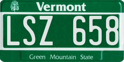 VT license plate LSZ658