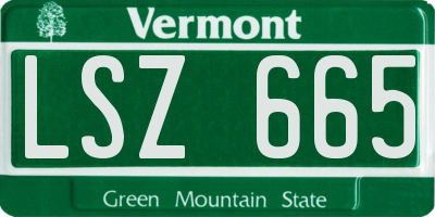 VT license plate LSZ665