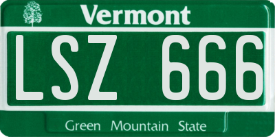 VT license plate LSZ666