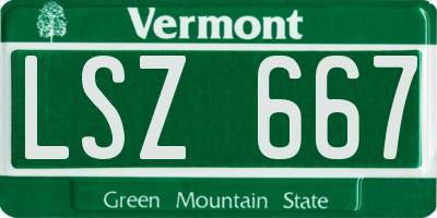 VT license plate LSZ667