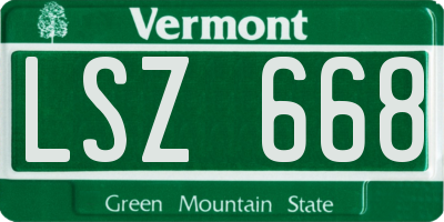 VT license plate LSZ668