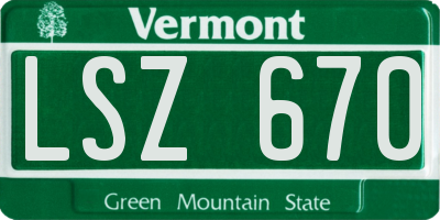 VT license plate LSZ670