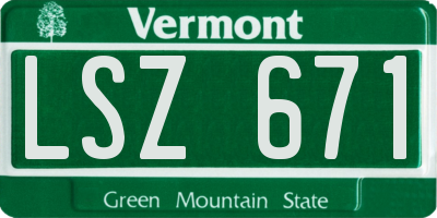 VT license plate LSZ671