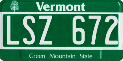 VT license plate LSZ672