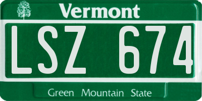 VT license plate LSZ674