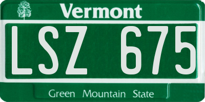 VT license plate LSZ675