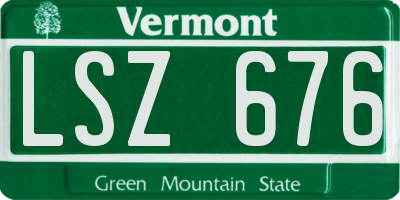 VT license plate LSZ676