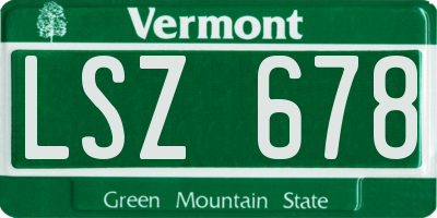 VT license plate LSZ678