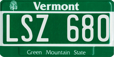 VT license plate LSZ680