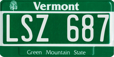 VT license plate LSZ687