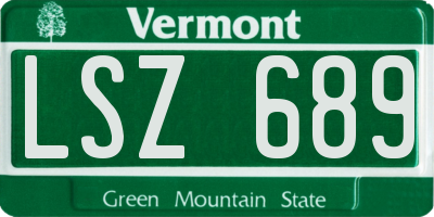 VT license plate LSZ689
