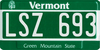 VT license plate LSZ693
