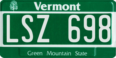 VT license plate LSZ698