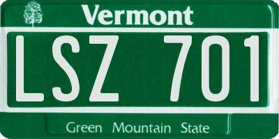 VT license plate LSZ701