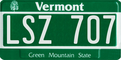 VT license plate LSZ707
