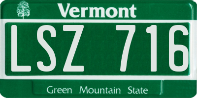 VT license plate LSZ716