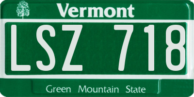 VT license plate LSZ718