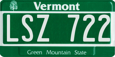 VT license plate LSZ722