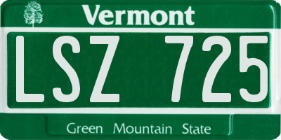 VT license plate LSZ725