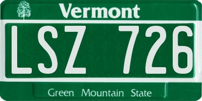 VT license plate LSZ726