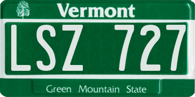 VT license plate LSZ727