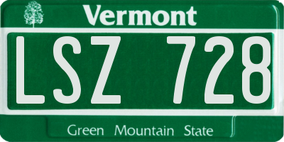 VT license plate LSZ728