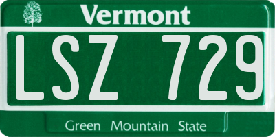 VT license plate LSZ729