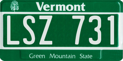 VT license plate LSZ731