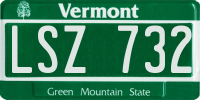 VT license plate LSZ732