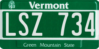 VT license plate LSZ734