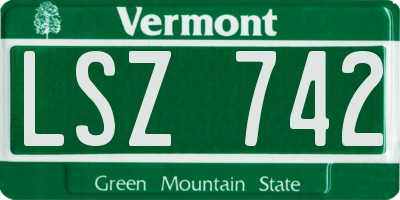 VT license plate LSZ742
