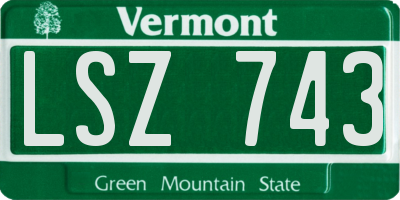 VT license plate LSZ743