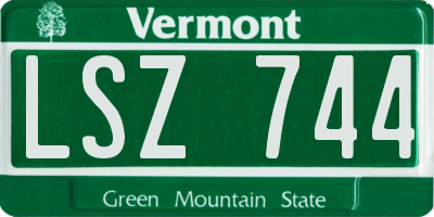 VT license plate LSZ744