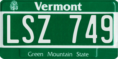 VT license plate LSZ749