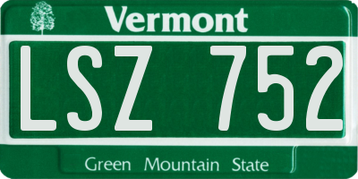 VT license plate LSZ752