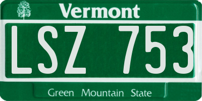 VT license plate LSZ753