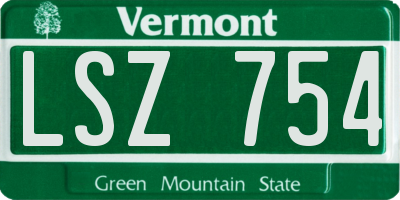 VT license plate LSZ754