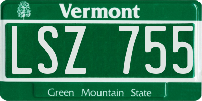 VT license plate LSZ755