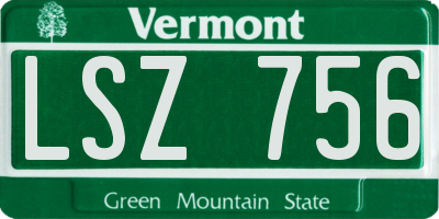 VT license plate LSZ756