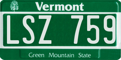 VT license plate LSZ759