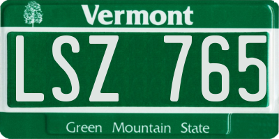 VT license plate LSZ765