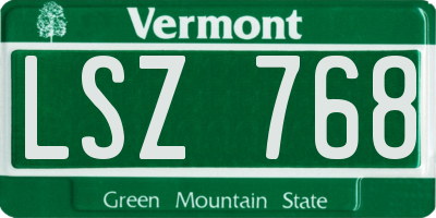 VT license plate LSZ768