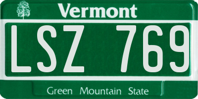 VT license plate LSZ769