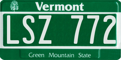 VT license plate LSZ772